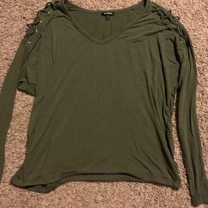 Express long sleeve green top